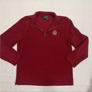 Lauren Ralph Lauren Vintage 1/4 Zip Red Fleece Sweatshirt women’s petite Large